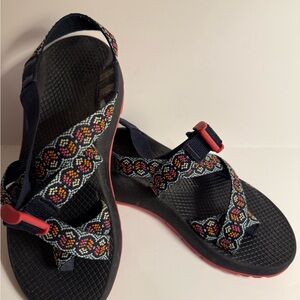 Chaco Z strap pink blue pink sandals